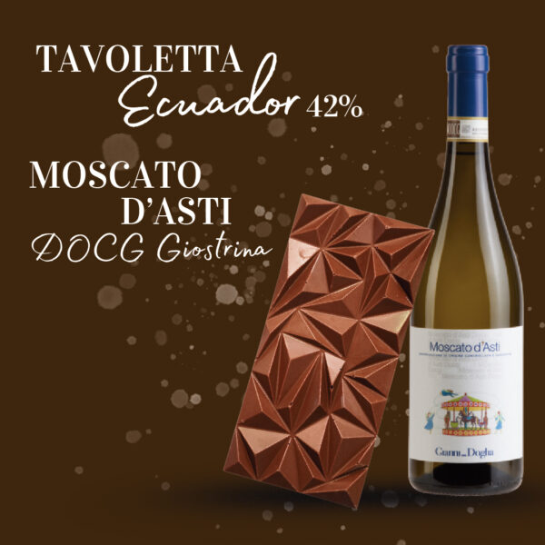 Box Natale: Tavoletta cioccolato Ecuador + Moscato d'Asti DOCG Giostrina