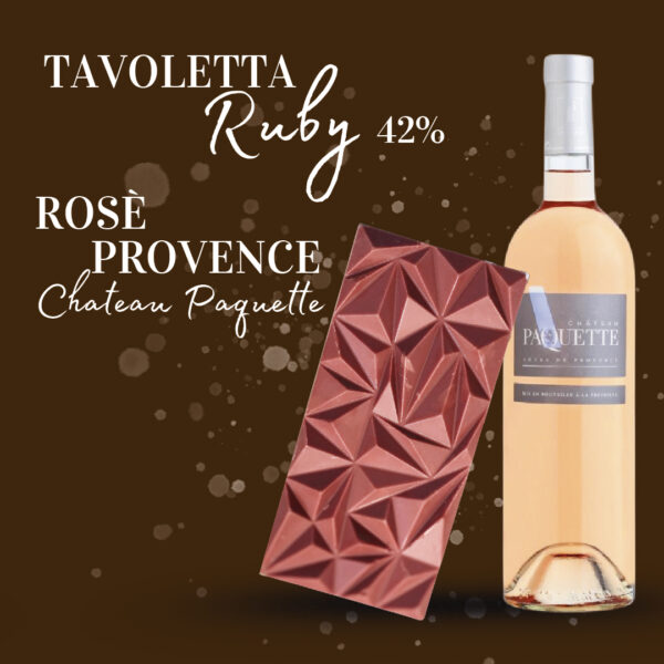Box Natale: Tavoletta cioccolato Ruby + Rosè Provence Chateau Paquette